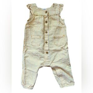 Carter's Yellow and White Striped Jumpsuit